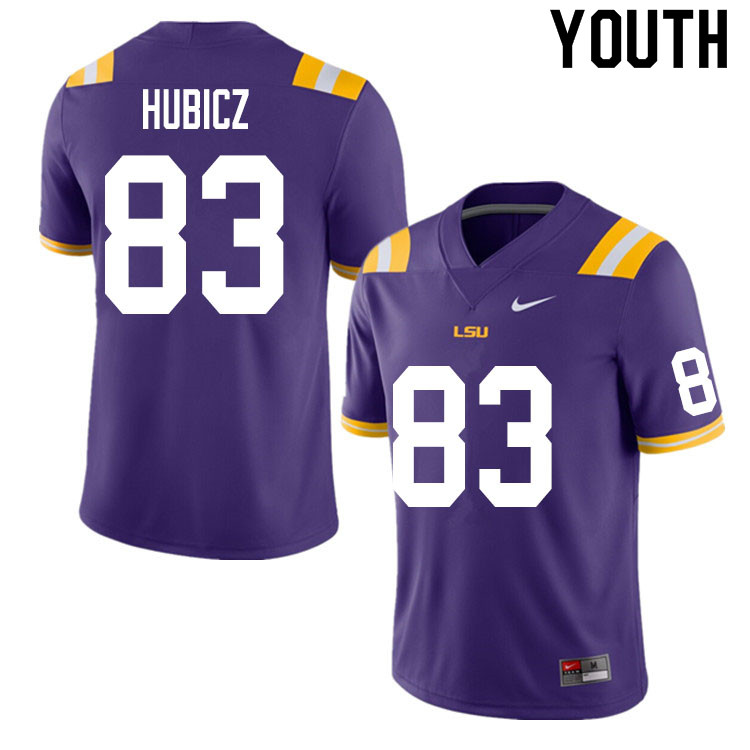 Youth #83 Brandon Hubicz LSU Tigers College Football Jerseys Sale-Purple